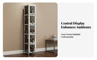 Modern Design Unrestricted Standing Wine Cabinet Space Saving Tall Slim Display Cabinet Large Capacity Narrow Liquor Display Unit Dust-Proof for Collectors, Apartment Dwellers, Living Room, Home Bar, Bedroom, Kitchen