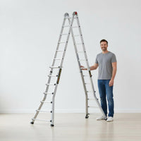 Versatile Aluminum Ladder Foldable Telescopic Double-Sided Ladder Heavy Duty for Construction Site
