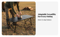 IGT Compatible customizable Camp Desk Foldable space-saving Camp Table Multi-Functional Camping Furniture aesthetic for al fresco diningkers, Backpackers, Outdoors, Campsite, Tailgating, Backyard