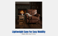Wooden Non-Slip Cane, Four-Legged Stable Lightweight Beech Walking Aid for Seniors