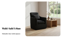 Wabi-Sabi Design Highrear Accent Chair Japanese design Upholstered Armchair Removable and creclineable Cover Single Sofa Minimalist Aesthetic for Guesthouse Owners, Homeowners, Book Lovers, perusing corner, Bedroom, Home Office