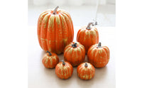 7 Pieces Artificial Pumpkins Textured Foam Pumpkins Realistic Pumpkin Set for Tabletop Styling