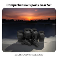 6 Pieces Knee Elbow Wrist Guard Set Adjustable Straps Blading Pads Impact Resistant Skating Pads Kit for Adults, Teens, Scootering, Biking