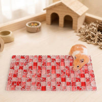 Large Bunny Mat and Glass Mat, Hamster Cooling Pad for Small Rodents, Fast Thermal-Mass Heat Dissipation with Crackle Pattern, 30x15cm