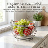 Wire Basket Fruit Basket for Dining Table, 27x25x19.5cm, Modern Fruit Storage Basket with Handle, European Design