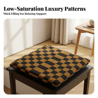 Vintage Design Square Memory Foam Cushion Slow Rebound Square Memory Foam Seat Pad Stylish Pattern for Adults, Students, Living Room