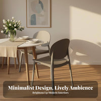 Stackable Design Molded Plastic Side Chair Ergonomic Backrest Molded Shell Chair Reinforced Construction Household Furniture Minimalist Design for Restaurant Owners, Families, Homeowners, Dining Room, Kitchen, Balcony, Bedroom