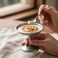 Dessert Cup with Pedestal Footed Metal Sweet Dish Retro-Style Dishware for Caterers, Home Entertaining, Afternoon Tea