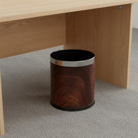 Wood Grain Trash Can Decorative Faux Wood Trash Can Easy to Clean for Kitchen