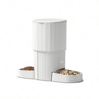Automatic Feeder with Two Bowls Anti-Jam Automatic Pet Feeder Easy to Clean Stable for Cats, Daily Feeding, Vacation