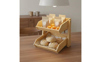 2-Tier Fruit Basket Space Saving 2 Tier Countertop Organizer Breathable Design Multi Level Snack Holder