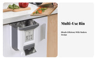 Foldable Hanging Trash Can Space Saving Foldable Cabinet Trash Bin Large Capacity Foldable Garbage Bin for Home Cooks, Homeowners, Car, Restroom
