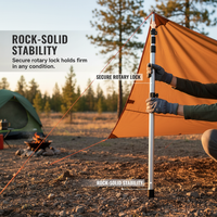 Telescopic Aluminum Tent Pole for Outdoor Camping Tarp and Awning Support