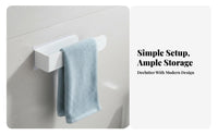 No-Drill Installation Self U-Shaped Bar Renter Friendly U-Shaped Bar Waterproof Towel Holder Minimalist Design for Homeowners, RV Owners, Students, Laundry Room, Kitchen, Cabinet Door