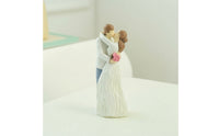 Hand-Painted Couple Sculpture with Kissing Pose Carved Couple Figurine Sentimental Kissing Lovers Sculpture Meaningful for Anniversary