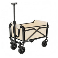 Adjustable Handle Foldable Camping Wagon Carbon Steel Frame Folding Wagon Fluid Bearings