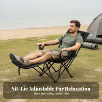 Breathable textile Adjustable Reclining portable bed with cranialrest Pillow Adjustable Folding Bed Lounge Chair for Campers, journeyers, Beachand moveers, Camping, journey, Backyard, long drives