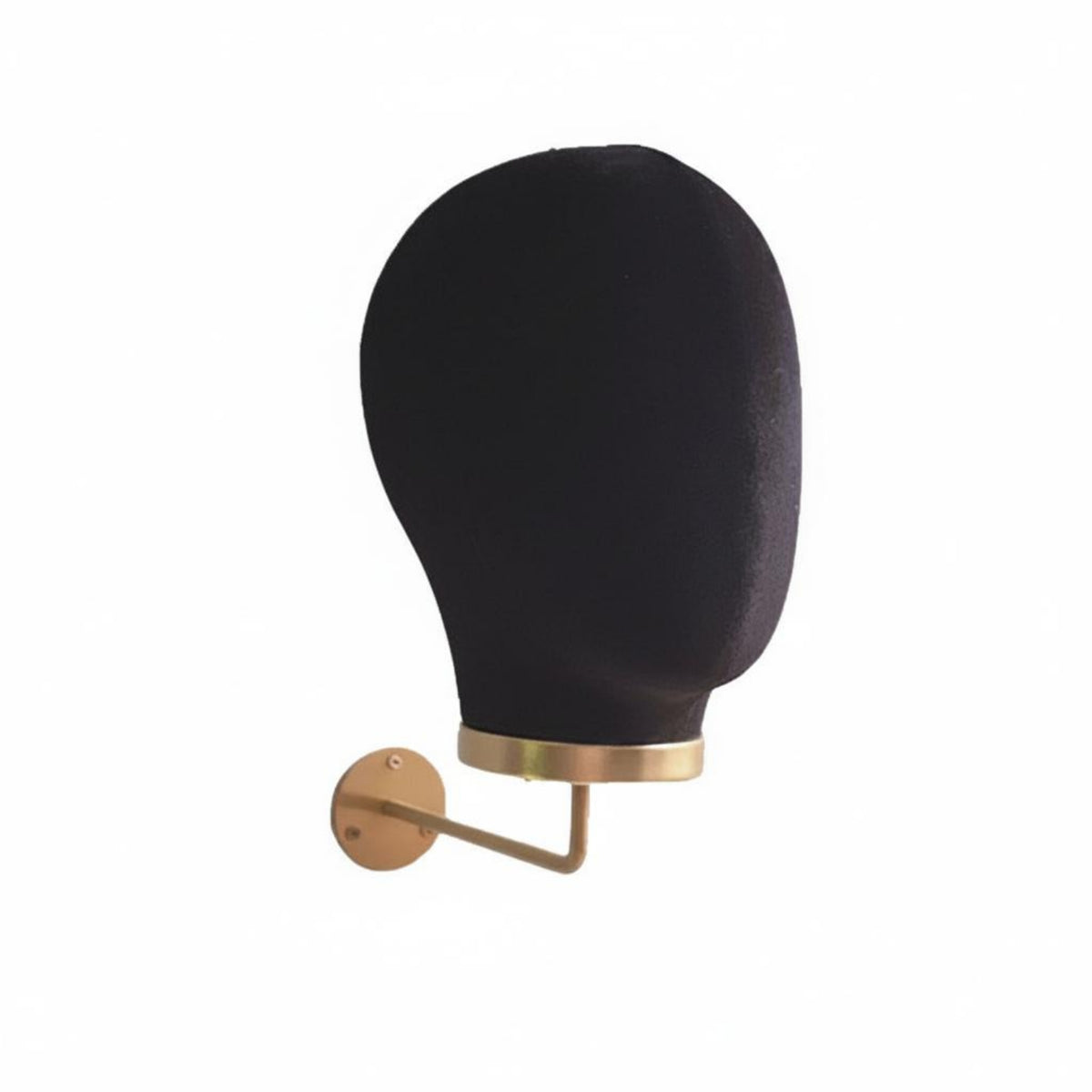 Velvet-Covered Wall-Mounted Mannequin Head Space Saving Wall Mounted Mannequin Head Long-Lasting Hairpiece Display Stand Multipurpose