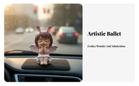 Cartoon Ballerina Doll Graceful Poses Ballerina Figurine Elegant Form Cherub Figurine for Girls, Women, Desk, Bedroom