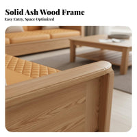 Ash Wood Sofa Double-Sided-Use Cushions Solid Wood Storage Sofa Modular Design Modern Wooden Frame Couch for Apartment Dwellers, Families