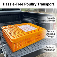 Pigeon Transport Crate 75x55x19cm Polymer Poultry Transport Cage, Heavy Duty Chicken Transport Box for Smallholder, Agricultural Show