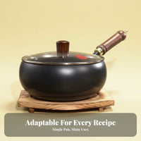 Non-Stick Stir Fry Pan Thickened Structure Flat Bottom Wok Pan Chinese Wok Rapid and Even Heating Rust Protection
