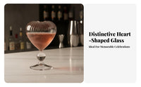 Social-Media-Worthy Mable Heart Shaped Straw Cup Great Gift Heart Shaped Goblet Elegant for Young Adults, Home Bartenders