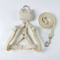 Cat and Dog Harness with Leash Set, Adjustable Nylon Breathable Vest for Training, Secure Pet Travel Accessories, 1.5*120cm Not Retractable
