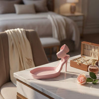 3D Printed High Heel Jewelry Tray Multi-Functional Storage High Heel Decor Tray Lightweight Spike Heel Trinket Dish Space-Saving for Dressing Table