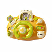 Musical Steering Wheel Toy Fixing Straps Interactive Steering Wheel Toy Plastic