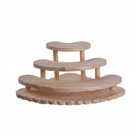 Corner Display Shelf Sturdy Construction 3-Tier Wooden Display Stand Large Capacity Fan-Shaped Organizer Rack for Vanity, Dresser