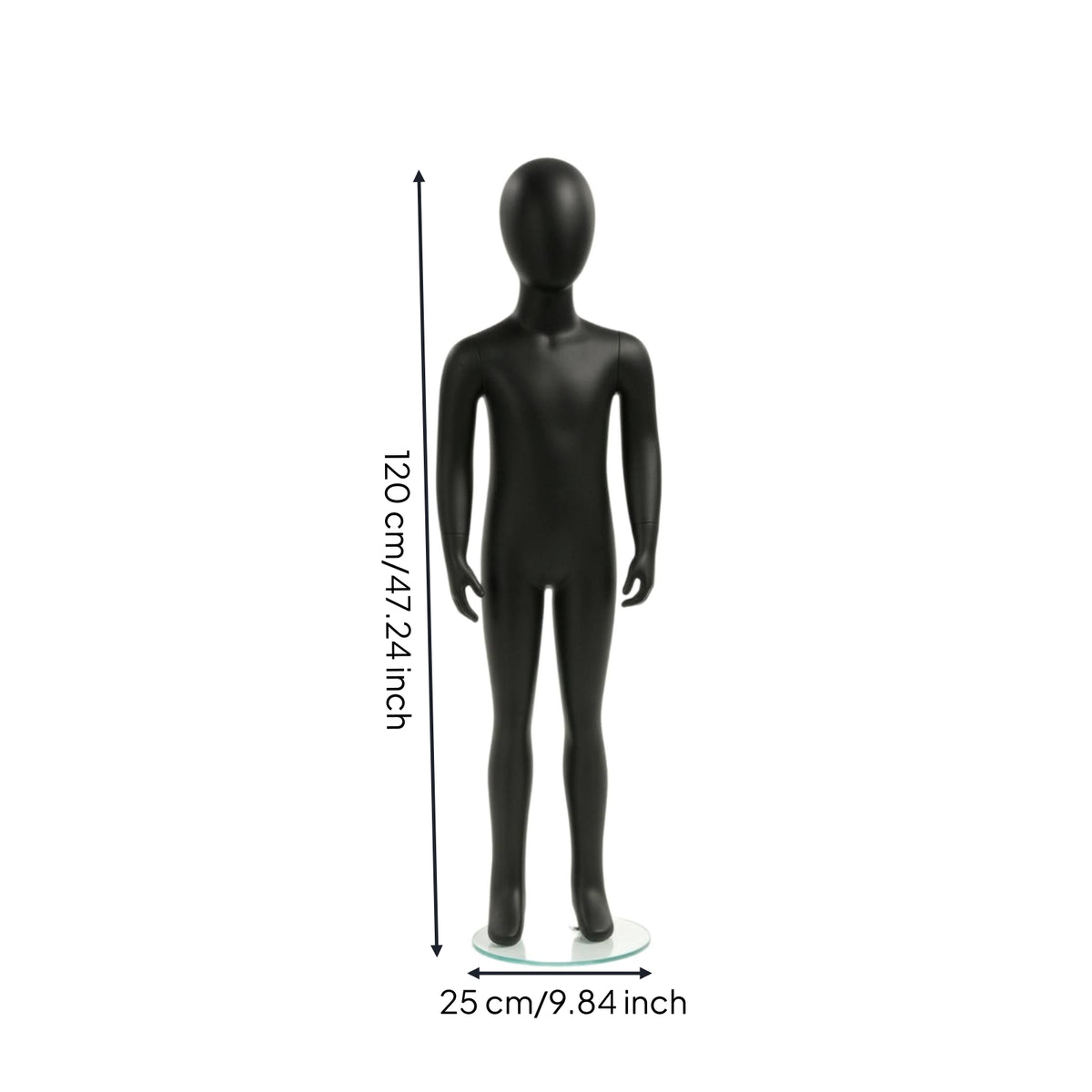Child Mannequin with Transparent Base Standing Faceless Child Mannequin Matte Finish Display Form for Studios