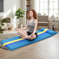 Camping Mat with Built-in Pillow for Comfort, Auto-Inflate Sleeping Mat with 3cm Thickness, Durable PVC Outdoor Mat, Portable Hiking Travel Mat