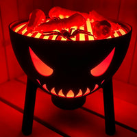 Halloween Decorative Electronic Fire Pit Lamp with Evil BBQ Grill Prop