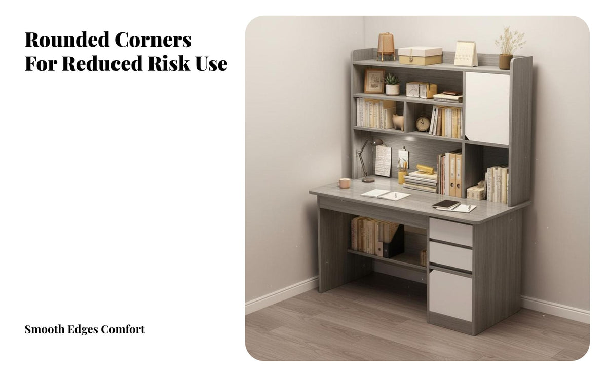 Computer Desk with Bookshelf Multi-Functional Study Desk with Bookshelf Space-Saving Home Design Furniture for Students, Children, Bedroom, Dorm Room