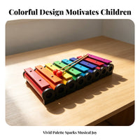 Carry Bag Glockenspiel Music Education Xylophone Rainbow-Colored 8-Note Xylophone