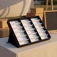 18 Slot Sunglasses Display Case Large Capacity 18 Slot Sunglasses Organizer Dust-Resistant Cover Eyeglasses Display Case for Retailers, Collectors