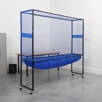 With Wheels Mobile Ball Collection Net Sturdy Frame Table Tennis Ball Collector Easy Installation Table Tennis Backstop Net for Home, Club