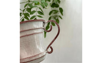 Vintage Trophy Planter Antique Iron Planter with Handles Weathered Plant Pot with Drainage Hole Decorative for Windowsill