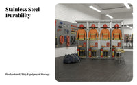 Firefighter Gear Rack Remote Control Rotating Turnout Gear Stand Sturdy Stainless Steel Fire Suit Locker for Emergency Responders, Training Facility