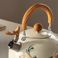 Floral Whistling Tea Kettle Retro Stovetop Whistling Kettle Loud Rust-Resistant for Families