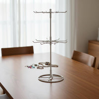 Rotating Jewelry Stand 360-Degree Rotation Multi-Tier Display Rack Space-Saving Rotating Display Stand for Market Stall, Retail Store, Tabletop