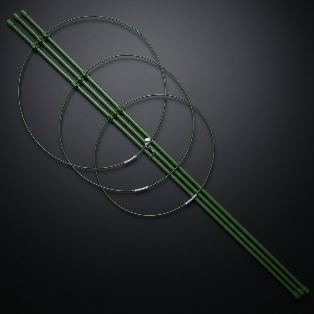Indoor Plant Support with Coated Stakes, Tall 75cm Garden Obelisk for Clematis, Single Hoop Plant Stakes, Potted Plants