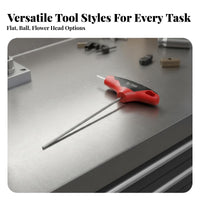 T-Handle Hex Key S2 Alloy Steel T-Handle Allen Wrench Set High Hardness Ball End Hex Wrench for Professionals, Mechanics, Home Repair, Garage, Factory