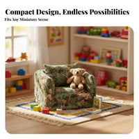 Wooden Frame Miniature Sofa Realistic Design 1:12 Scale Single Sofa With Pillow for Adults, Model Display, Playhouse, Living Room Decoration