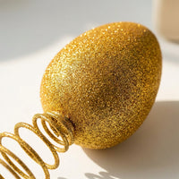 Easter Holiday Tree Finial Top Accent Colorful Stripes Easter Treetop Accent Bright Colors Glitter Striped Egg Ornament for Families, Adults, Xmas, Christmas