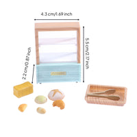 Dollhouse Bakery Display Realistic Miniature Display Case with Accessories Simple Miniature Bakery Case for Model Shop