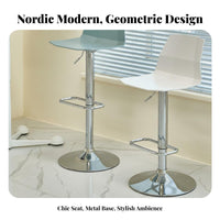 Nordic Design Adjustable rotating Stool with Backrest Modern Minimalist Bar Chair Integrated Footrest Seating Furniture for Homeowners, Business Owners, Adults, Reception Area, Restaurant, Kitchen, Dining Room