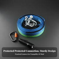 sturdyDuty Pull Rope 8-Ton Capacity Pulling Gear Reflective Recovery Strap for SUV Motorists, Vehicle Owners, Highwayside Emergencies