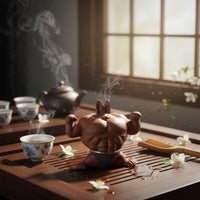 Zisha Clay Muscle Rabbit Tea Pet Creative Design Rabbit Tea Tray Decoration Kiln Fired Home Decor Handmade